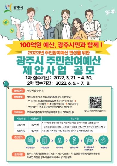 광주시, 2022년 주민참여예산 제안사업 공모 ⓒ타임즈