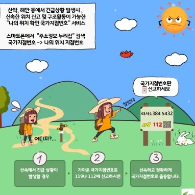'위급상황 발생 시, 국가지점번호 기억하세요'