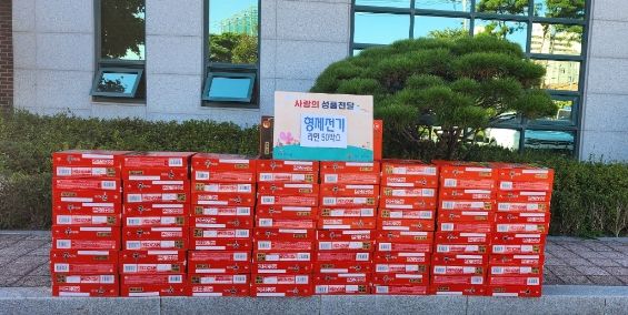 동두천시 상패동 ㈜형제전기, 라면 50박스 기탁으로 이웃사랑 실천