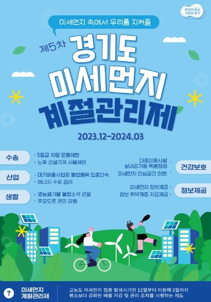 안성시, 제5차 미세먼지 계절관리제 적극 추진