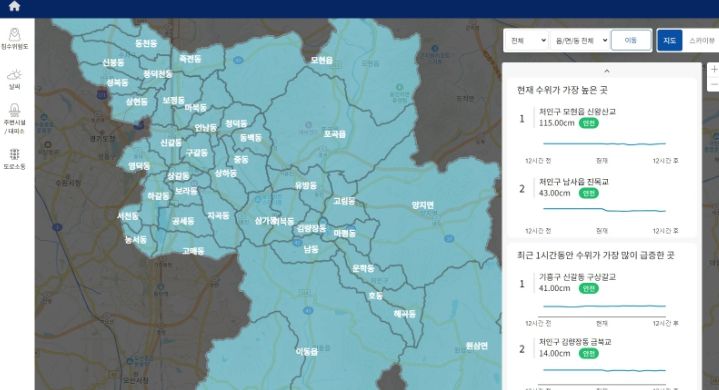 용인특례시 침수 재난 대응 빅데이터 분석 서비스