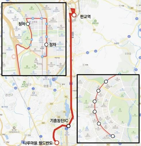광역버스 6012번 노선도