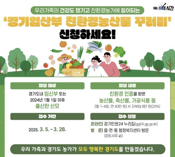 화성특례시 임산부 친환경농산물 지원사업 신청접수