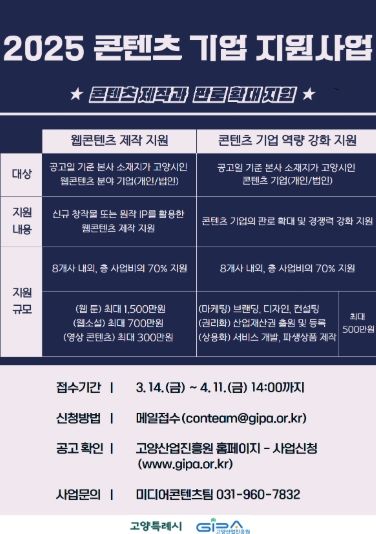 2025 콘텐츠 기업 지원사업 포스터