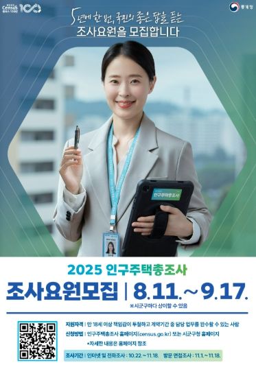 여주시, 2025 인구주택총조사 조사요원 모집
