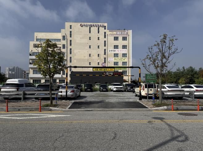 배방읍 공수리 1590 일원에 조성된 임시공영주차장