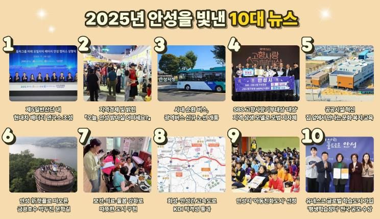 안성시, 2025년을 빛낸 10대 뉴스 선정 결과 발표